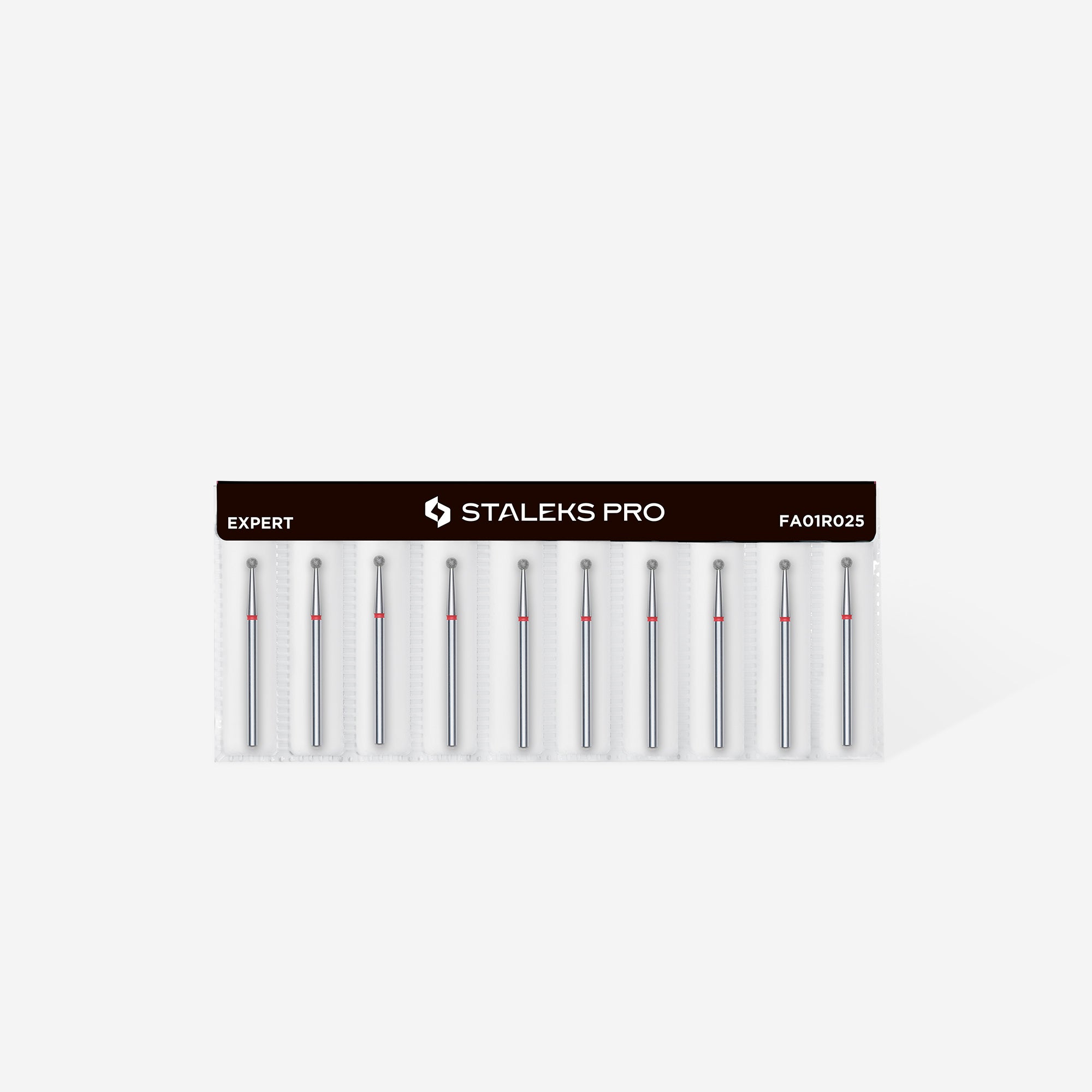 Staleks - Diamond nail drill bit ball red EXPERT head diameter 2,5 mm