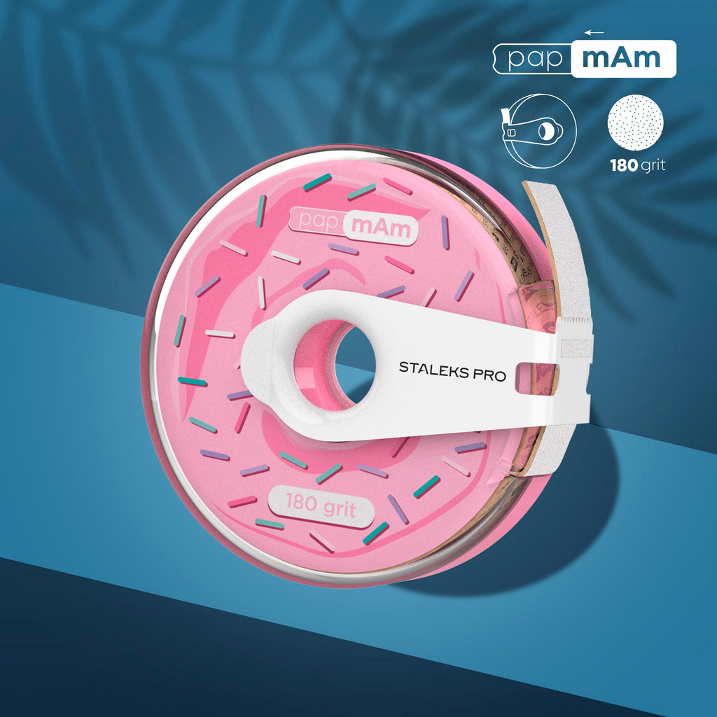 Staleks - Disposable white abrasive tape papmAm EXPERT 180 grit in a plastic case