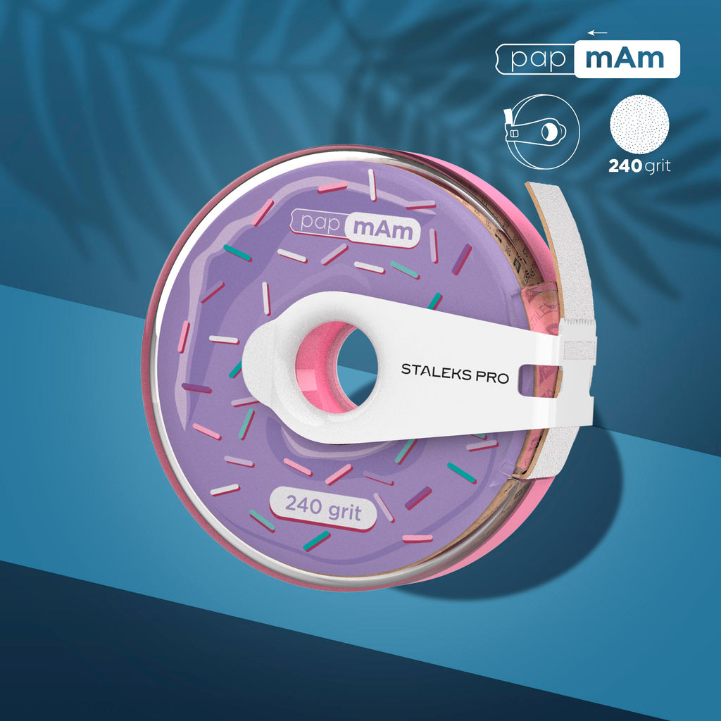 Staleks - Disposable white abrasive tape papmAm EXPERT 240 grit in a plastic case