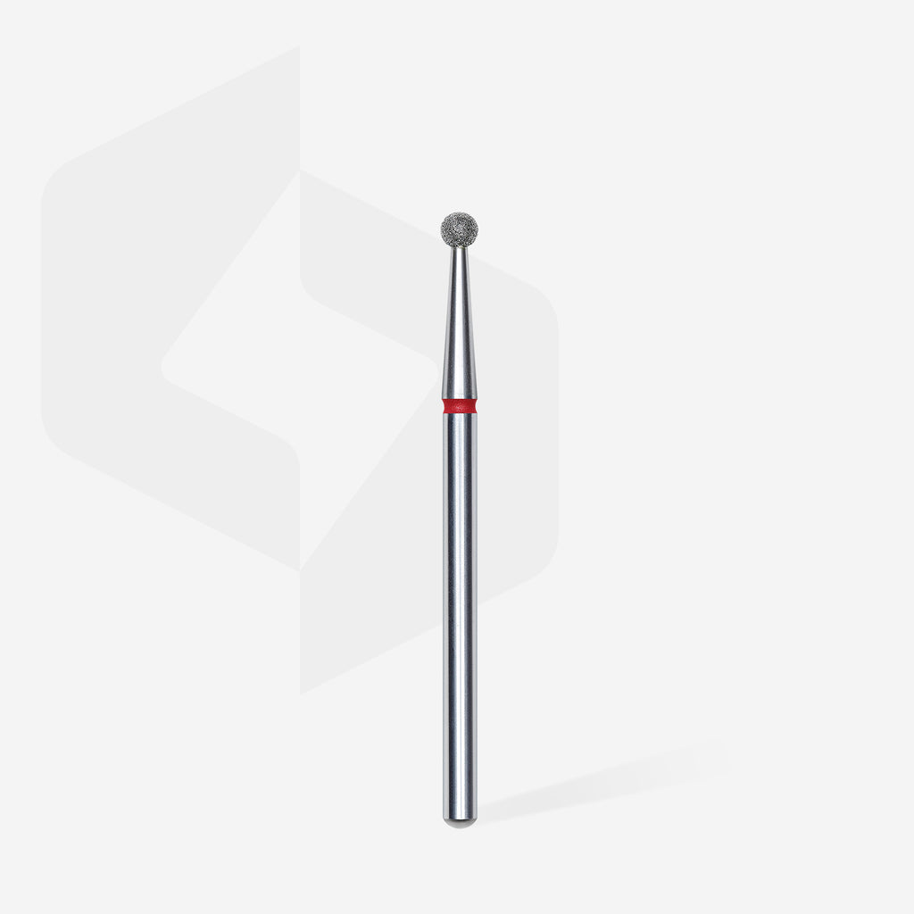 Staleks - Diamond nail drill bit ball red EXPERT head diameter 2,5 mm