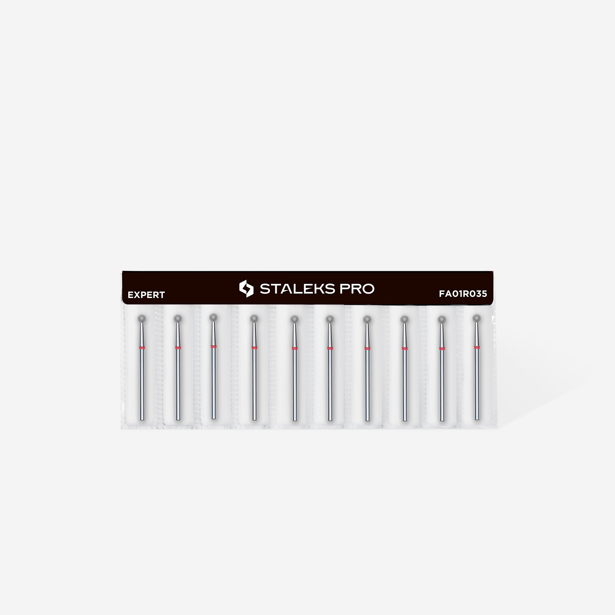 Staleks - Diamond nail drill bit ball red EXPERT head diameter 3,5 mm