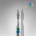 Staleks - Diamond nail drill bit DUO flame blue-green EXPERT head diameter 2,1 mm / working part 8 mm