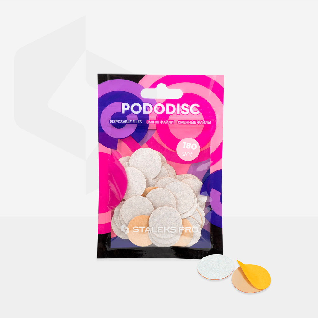 Staleks - Disposable white files for pedicure disc PODODISC M EXPERT 180 grit (50 pcs)